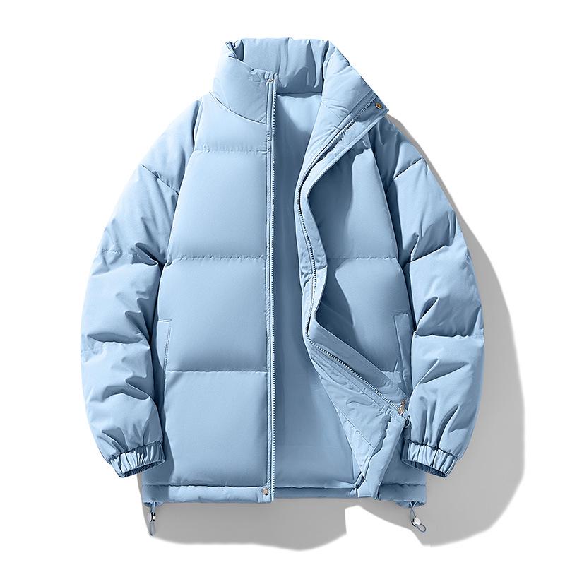 Unisex Puffer Jacket - Autumn/Winter Stand Collar, Cotton, Thick Outerwear for Couples