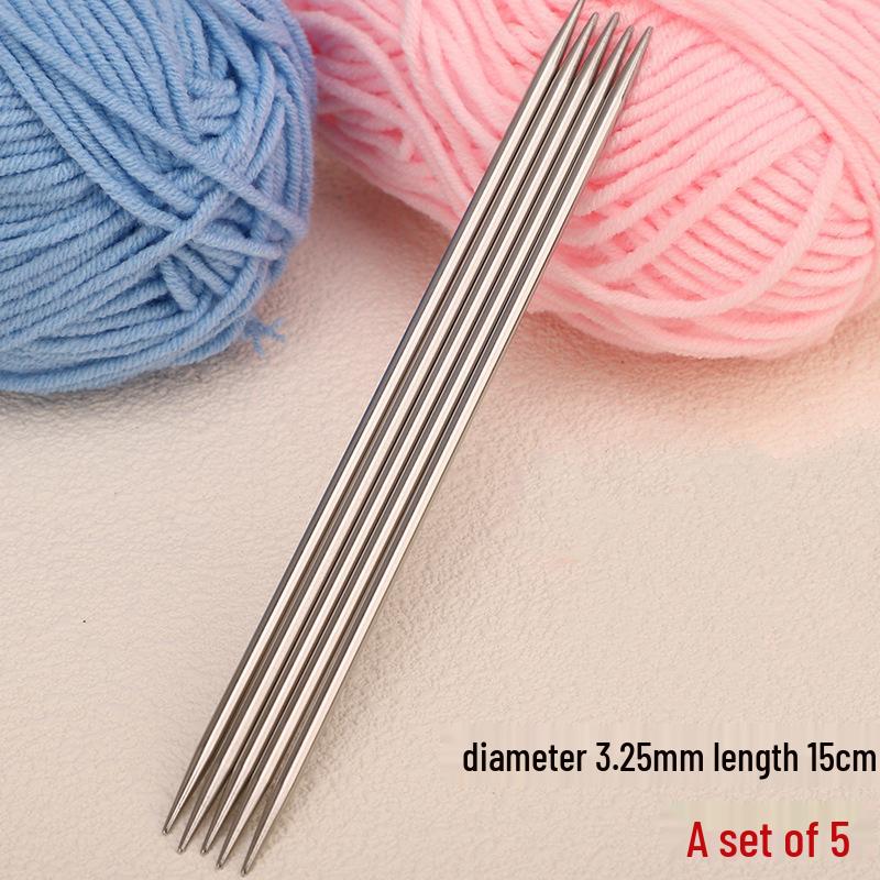 Short Stainless Steel Double-Pointed Needles for Knitting Scarves, Dolls, and Socks