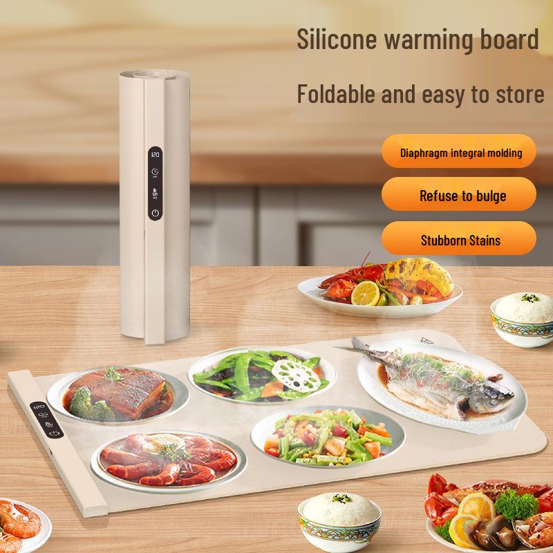 Flexible Silicone Food Warmer: Foldable Heat Preservation Pad for Hot Dishes