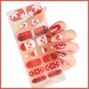 16-Finger French Christmas Gel Nail Stickers - No-Bake, European & American Fashion