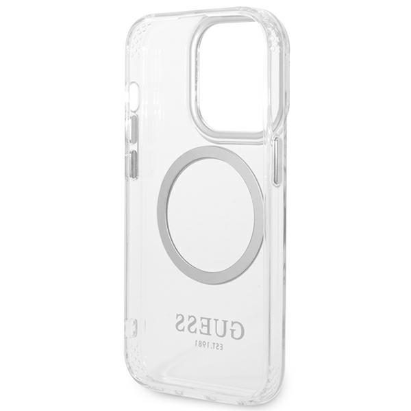Guess Guhmp14Xhtrms Iphone 14 Pro Max 6,7 Srebrny/Silver Hard Case Metal Outline Magsafe