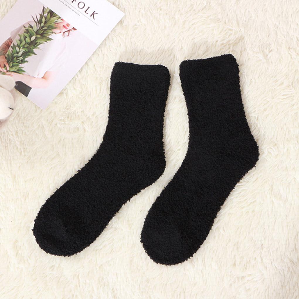 Women Socks Soft Coral Velvet Plush Thicken Floor Bed Sock For Autumn Winter Solid Color Warm Lady Socks