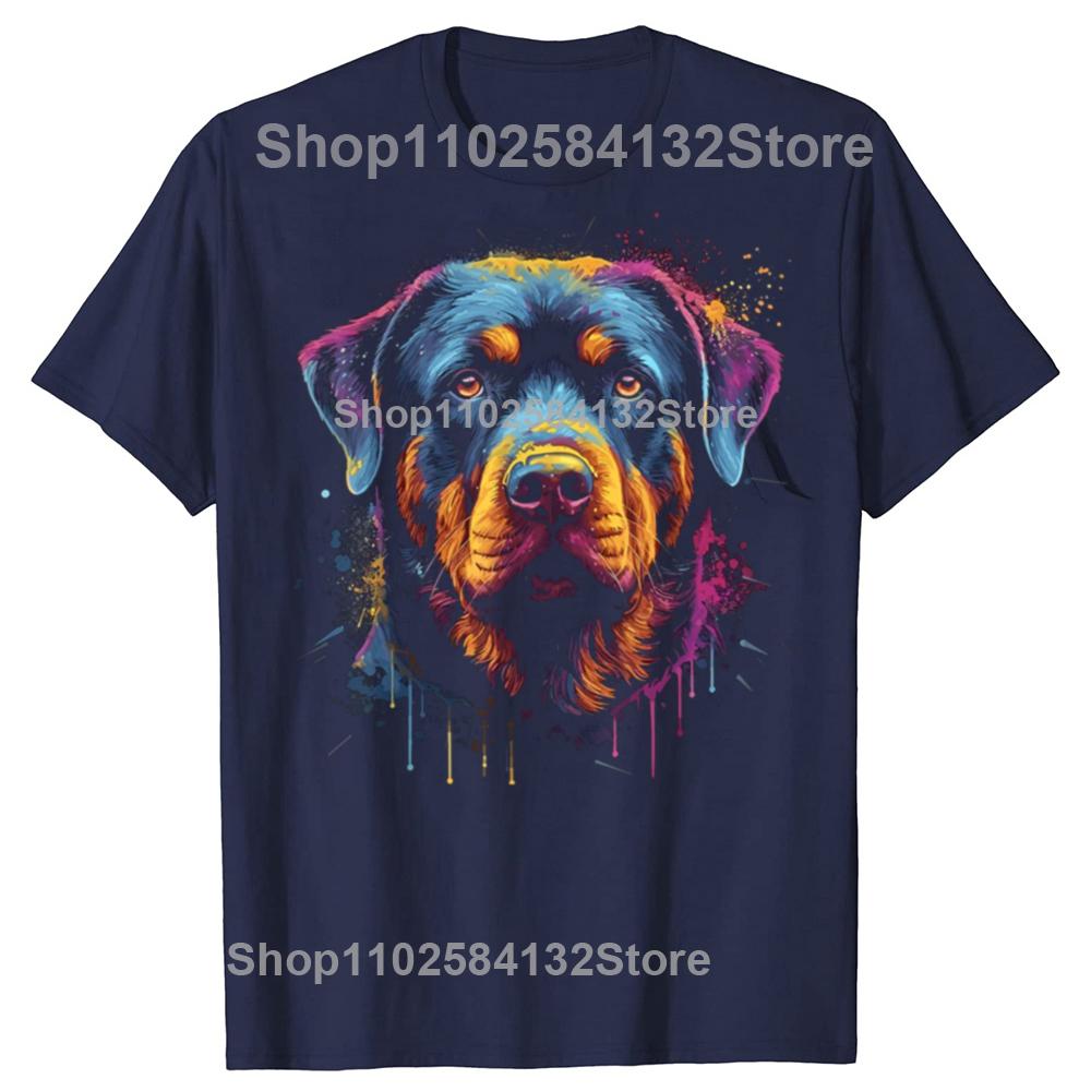 Funny Cute Rottweiler Dog Lover Colorful Graphic Tshirts Unisex Womens Fashion Casual Tshirt 100 Cotton Loose Oversized T Shirt