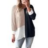 Women's Loose Casual V-neck Knit Sweater with Slit Sleeves - European & American Style