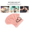 Shower Hat Bow Decoration Bathroom Hats Quick Drying Women Girls Lady Bathing Hair HatFlesh Pink