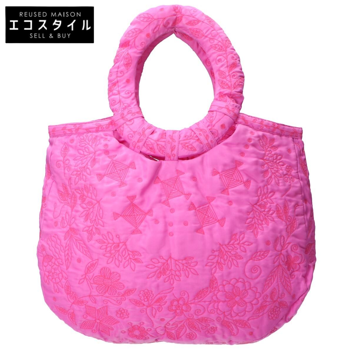 

TAMASHA Circle Handle Embroidery Handbag pinkUsed