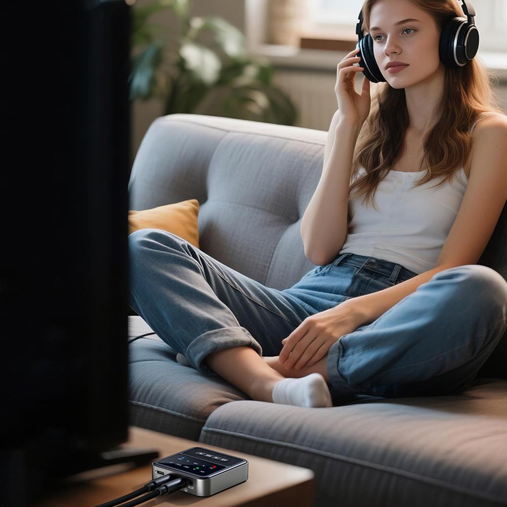 Bluetooth-Compatible 5.4 Adapter LED Display Wireless Audio Transmitter Wireless BT Receiver for Home Stereo/Speakers