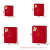 20pcs High End Hot Stamping Thicken Bow Handbag Wedding Birthday Party Gift Bags Golden Clothing Store Packaging Paper Pouches Red Shopping Pockets