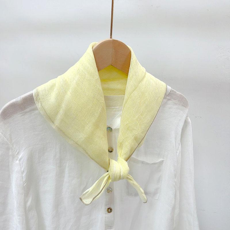 Spring/Autumn Versatile Solid Linen Small Square Scarf Thin Breathable Women Summer Neck Small Scarf and Scarves Accessories