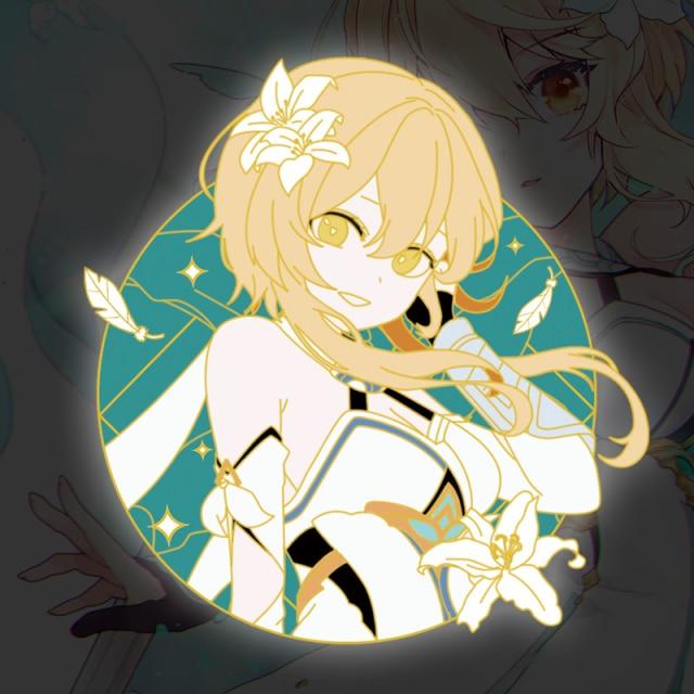 Game Genshin Impact Xiao Hu Tao Ganyu Morax Zhongli Barbatos Venti Cosplay Brooch Pin Badge Metal Prop Decorate