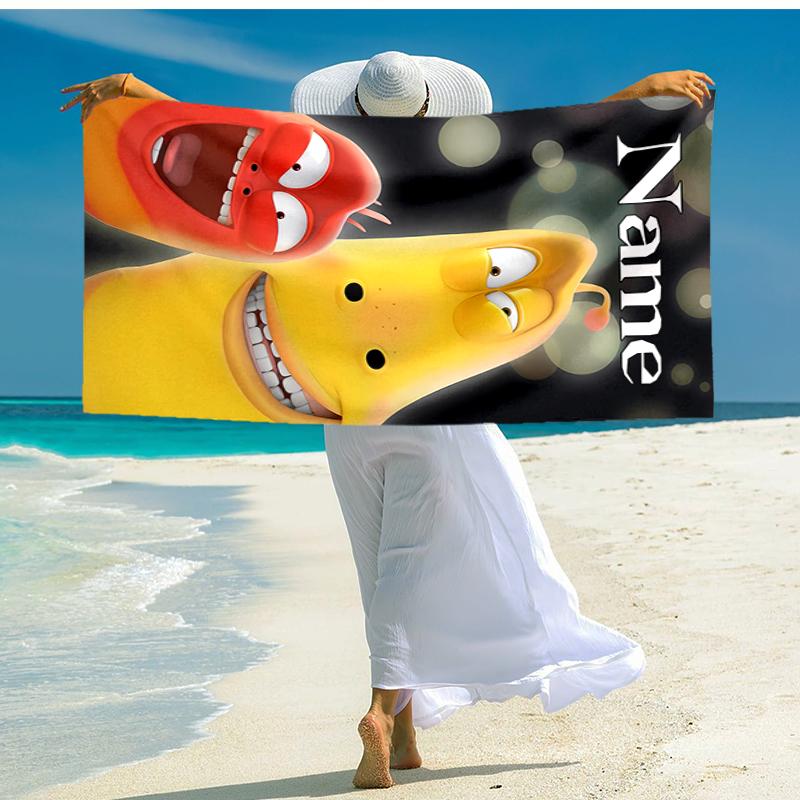 Personalized Customized Proof Beach Towel with Larva Pattern - Soft, Absorbent,quick-drying,perfect Swimming,camping&bathing