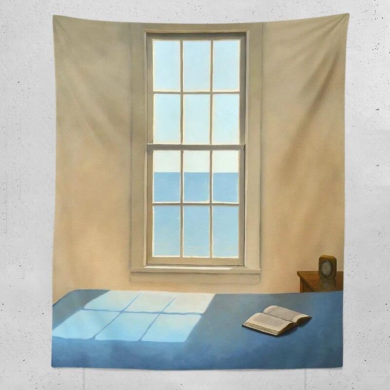 Boho Home Decor Window Sea View Aesthetic Room Decor Tapestry Lace Wall Hanging Cute Room Decor