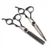 MCG-15 Black Damascus Hairdressing Scissors Set: Straight, Serrated, and Thinning Scissors for Hair Salon