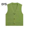 Women's Cropped Sweater Vest V Neck Button Down Crop Top Summer Casual Knit Sleeveless Cardigan for Teens Girls