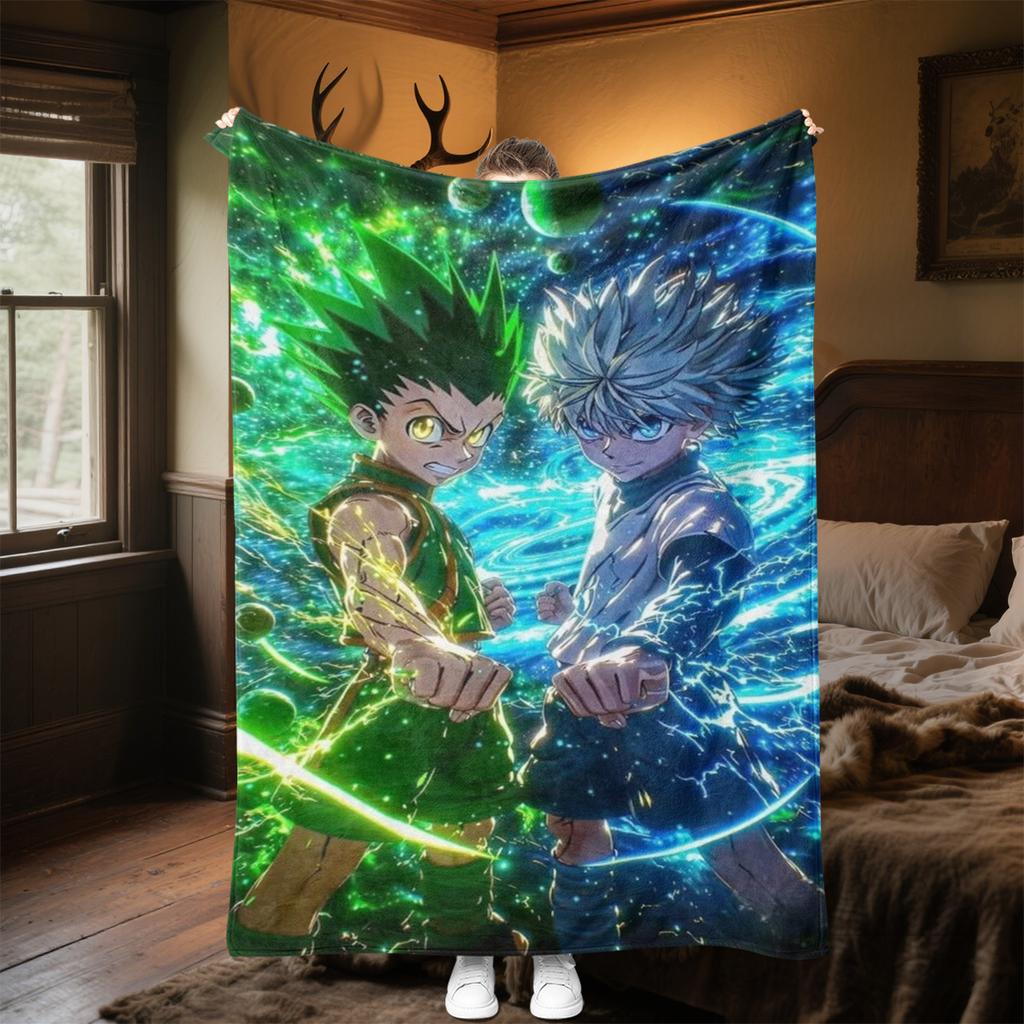 Hunter X Hunter Plush Blanket Soft Comfortable All Seasons Suitable Sofa Office Nap Travel Festive Gift Perfect Fans Anime Series