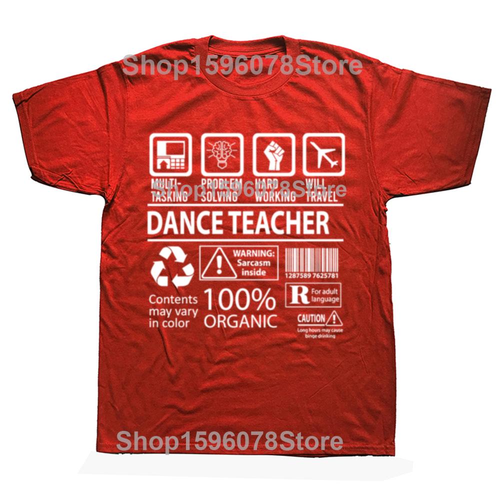 Funny Dance Teacher Multitasking Graphic T-shirts Men Women's Fashion Casual Tshirt 100% Cotton Loose Oversized T Shirt