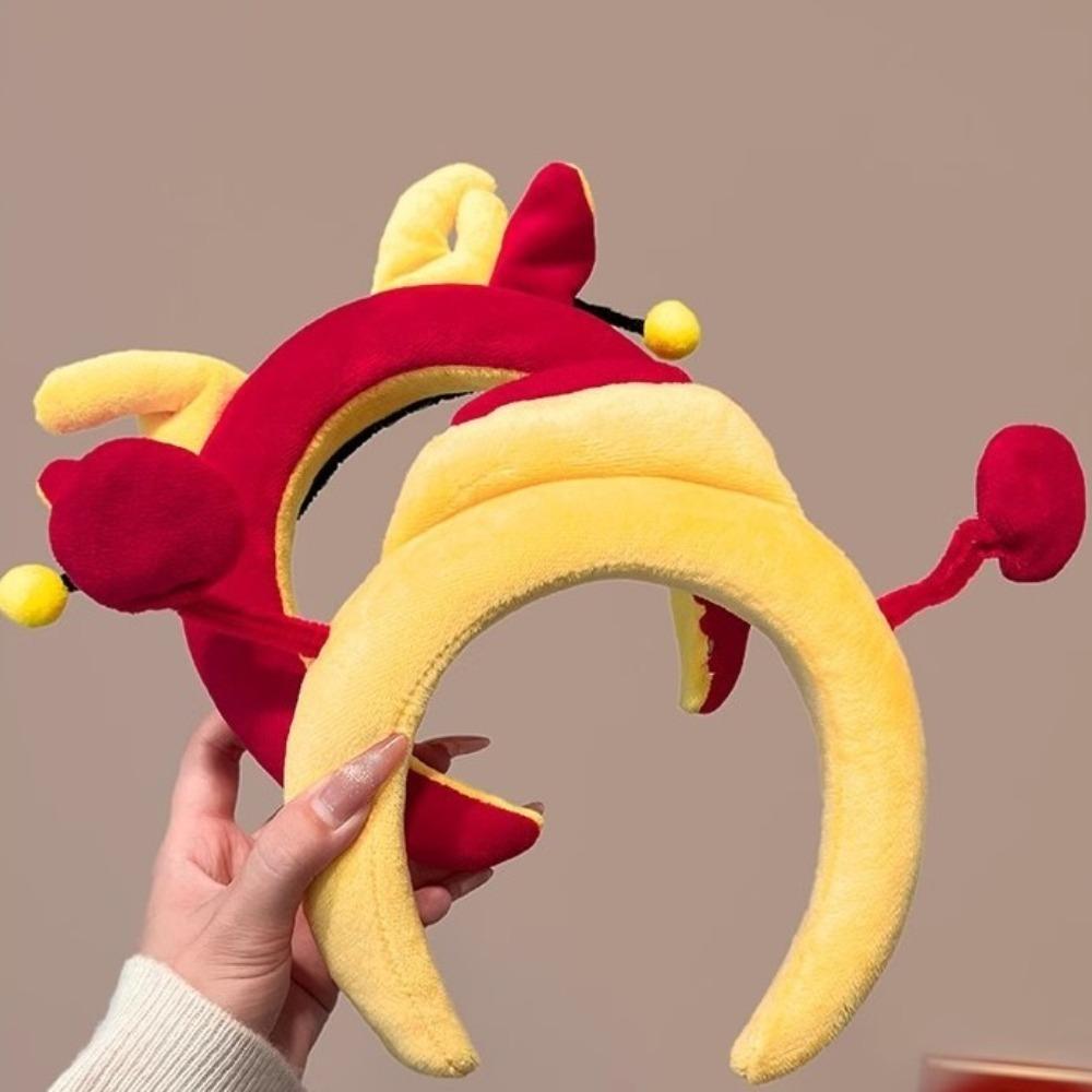 God of Wealth New Year Plush Headband Cartoon Face Washing Hair Hoop Funny Hair Hoop  Children