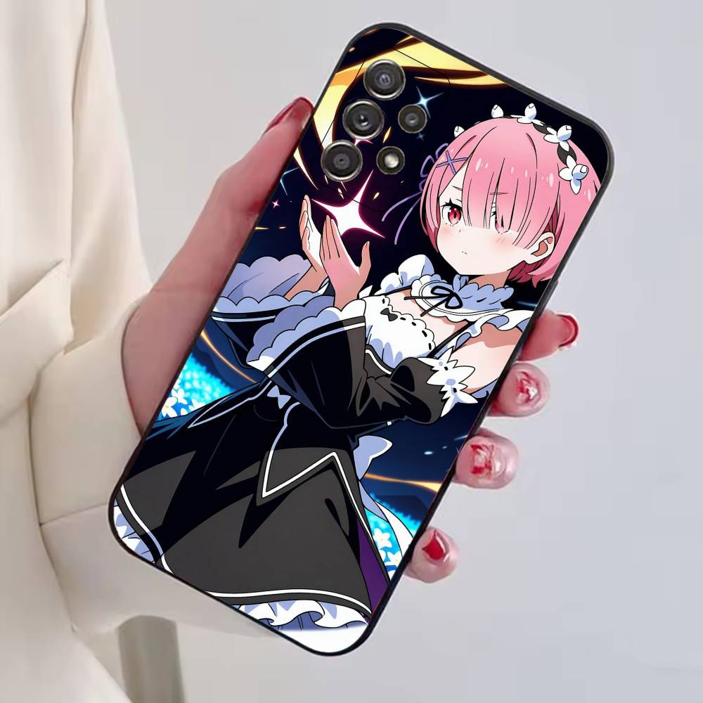 Anime Girl Re Zero R-Ram Phone Case For Samsung S25,S24,S21,S22,S23,S30,Ultra,S20,Plus,Fe,Soft Silicone Black Cover