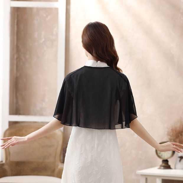 Dámská lehká šifonová sluneční ochrana s pláštěnkou a šaty čínského střihu