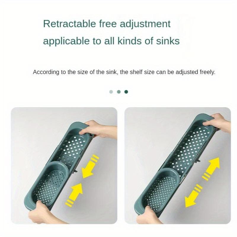 Adjustable Length Kitchen Sink Drain Basket Dish Drainer for Soap Towel Rack Supply Kitchen Accessories Shelf Dish Drainer