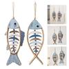 Wood Fish Wall Decorations Handcarved Fish Ornament for Farmhouses Office