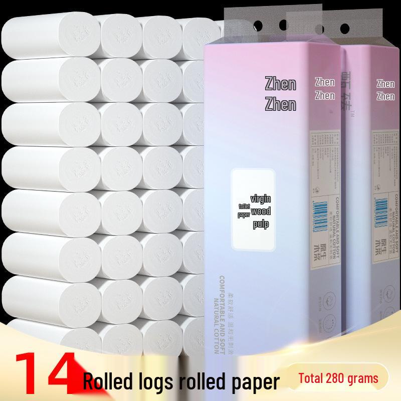 Economical Coreless Toilet Paper: Large, Thick, Multi-layer Roll for Household and Bathroom Use