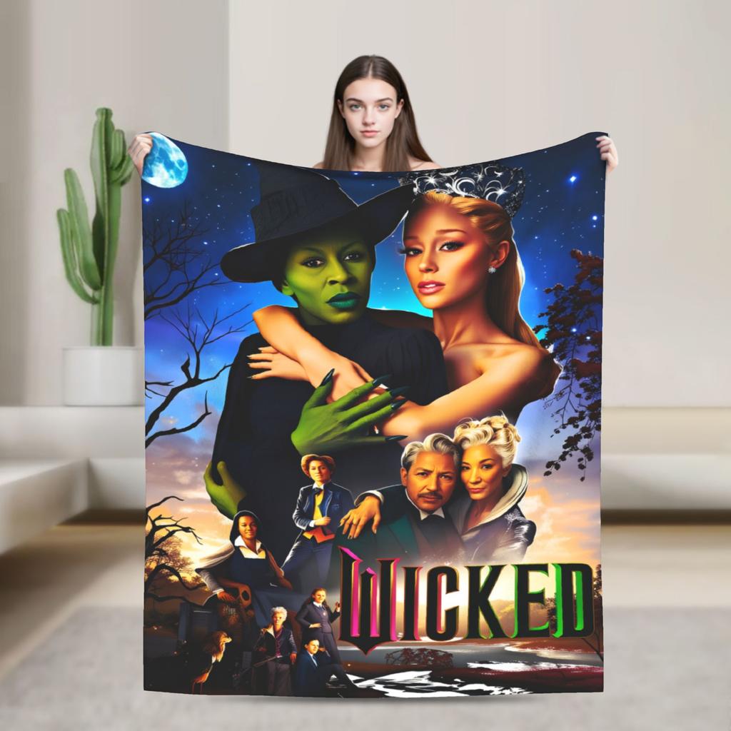 Wicked 2 Musical Movie Glinda Plush Blanket Boy Girl  Flannel Throw Blanket For Bedroom Warm Soft Custom Quality Bedspread