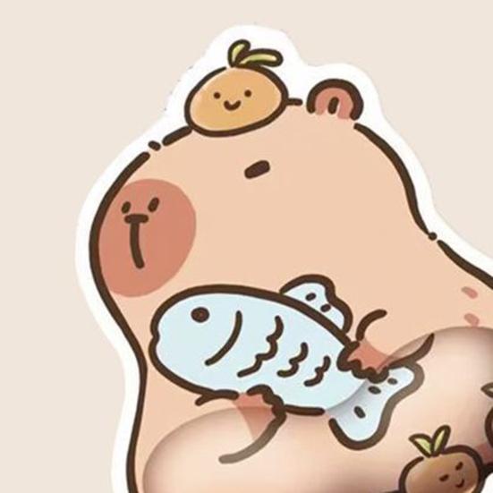 1/2Pcs Capybara Mouse Pad Keyboard Wrist Rest Non-Slip Rubber Base Mousepad Ergonomic Pain Relief Wrist Support Cushion PC Accessory