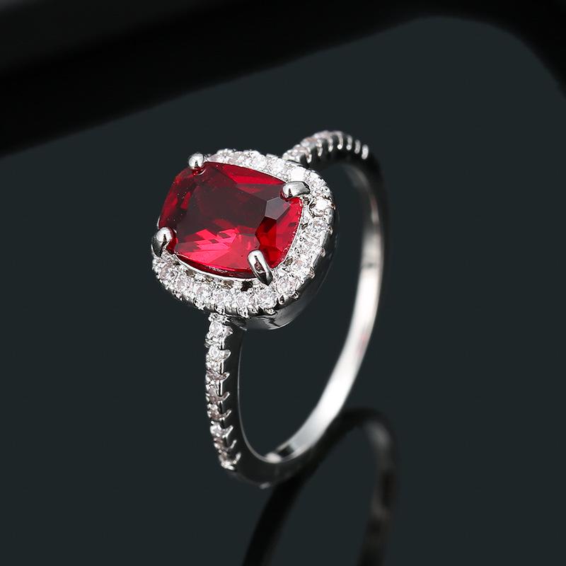 Korean Style Exaggerated Gem Inlaid Women s Metal Ring Size 6