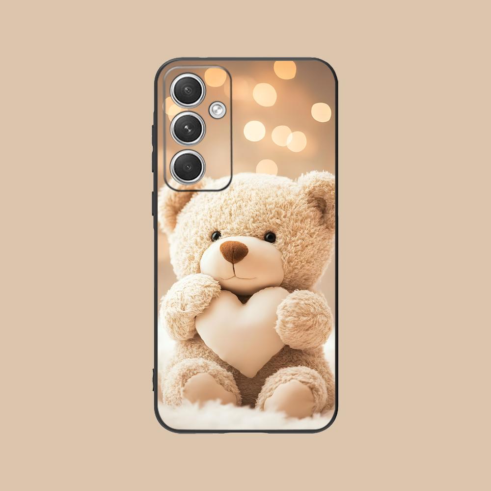 Kawaii Cute Bear Phone Case for Samsung Galaxy S25 S24 S23 S22 S21 S20 Note20 Plus FE Ultra Colour Printing Pretty Luxury