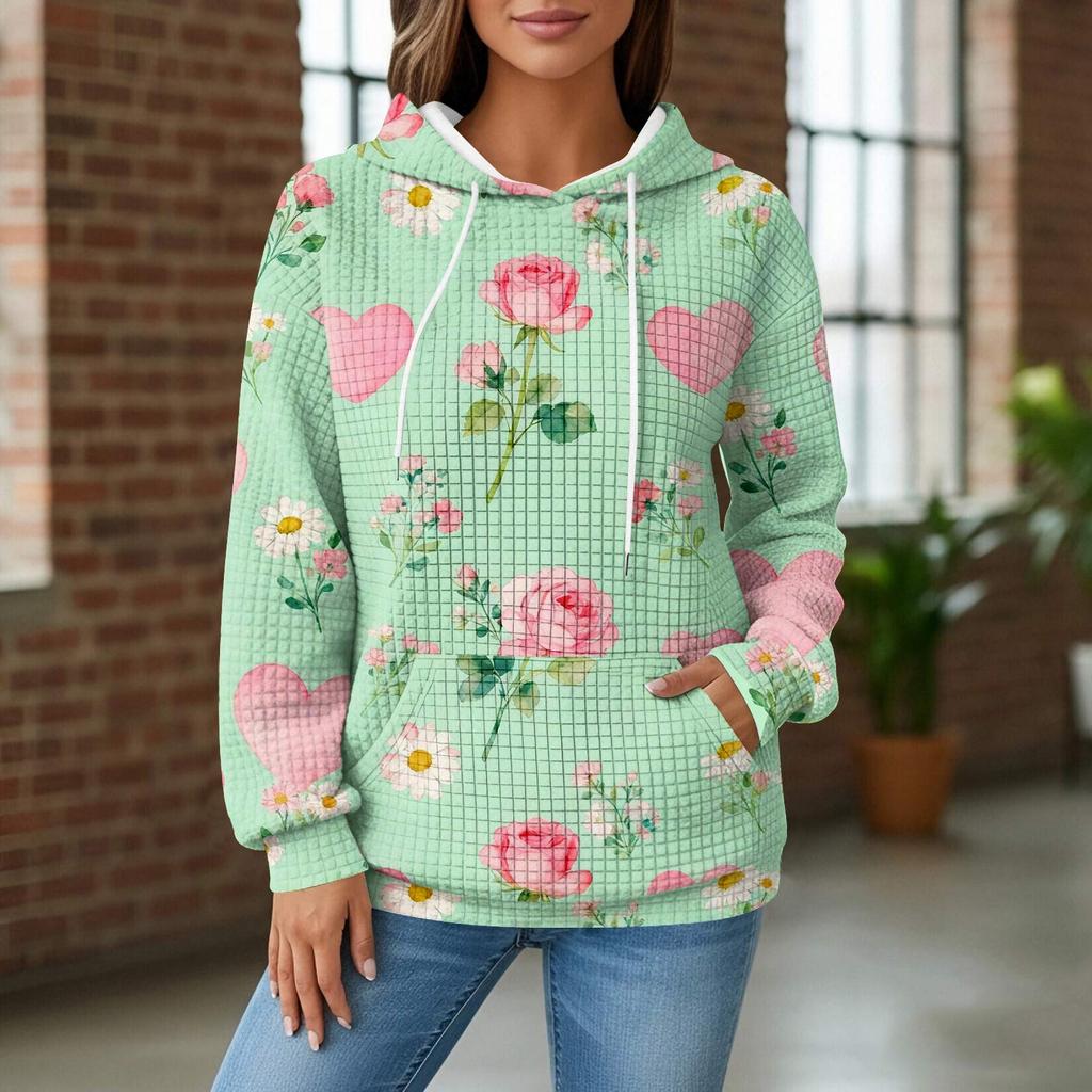 Women's Knit Hoodie , Long Sleeve Pullover with Pocket, Casual Loose,Fit Sweatshirt for Daily Wear/Outdoor