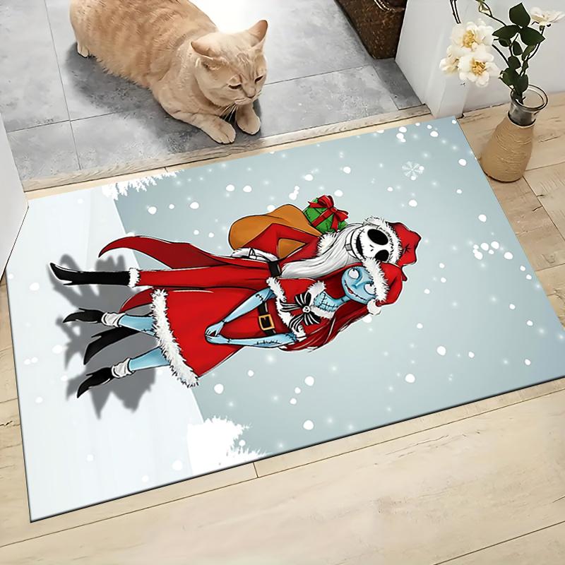 1Pc Christmas Nightmare Before Christmas Carpet Rug Soft Washable Antislip Home Living Room Sofa Mats Personalized Christmas Rug