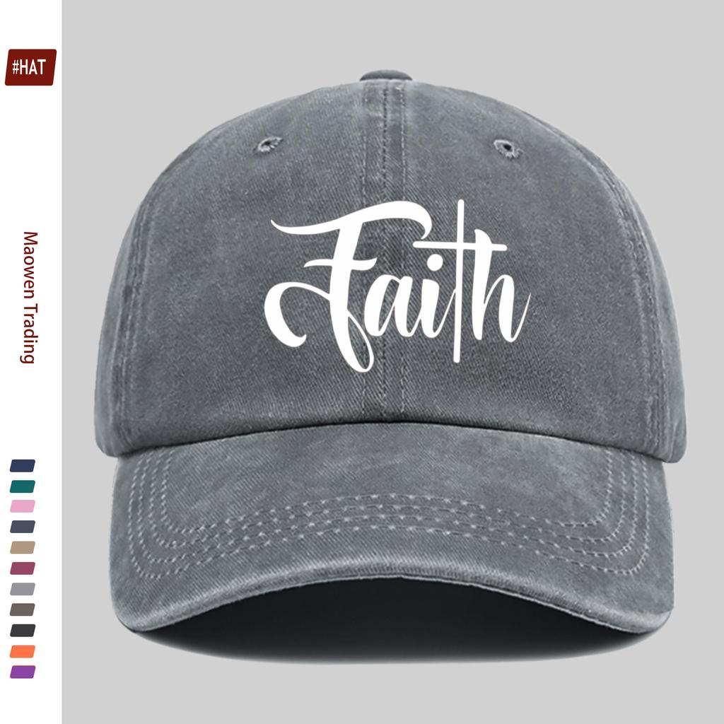 pc Faith Letter Print Baseball Cap Fashionable Trendy Sun Hat Comfortable Lightweight Trucker Hat Adjustable Strap Washabl