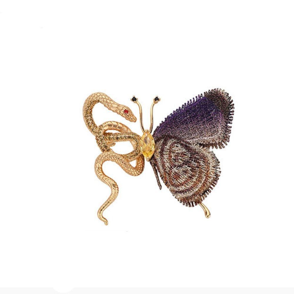 Sparkling Zodiac Snake Brooch Animal Snake Lapel Pin Temperament Rhinestone Collar Pins Girls
