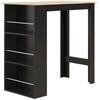 Bartafel Hoge Keukentafel Staande Tafel Aanrecht - gedimd. 112L x 57B x 106H cm - 3 Planken - Zwart