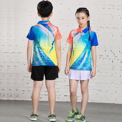 Children's Badminton Suit, Quick-drying Boys' Short-sleeved Table Tennis Training Suit, Girls' Primary School Sportswear, Breathable