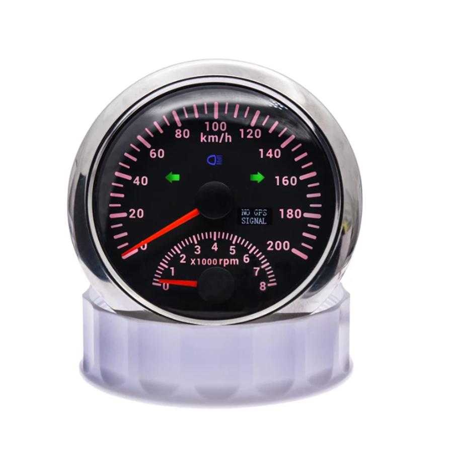 New 85mm Digital Car Truck Boat GPS Speedometer Gauge 0-200KM/H Speed Meter Tachometer 8000RPM for Car Boat ATV 9-32V