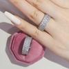 Shein Multi-Row Luxury Zircon Eternity Ring R5579 for Women