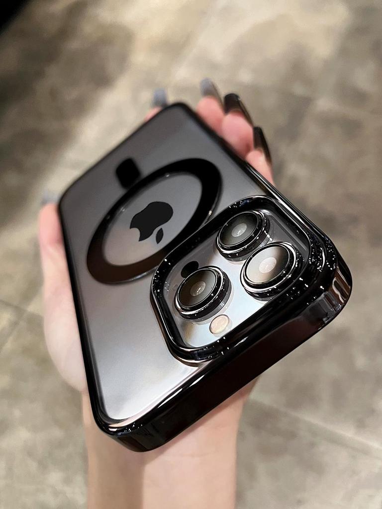 Cadru de placare transparent pentru husă magnetică Magsafe pentru iPhone 15 14 13 12 11 Pro Max Încărcare fără fir pentru PC dur Husă ultra subțire