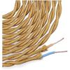 Câbles électriques - EDM - Tressé - Couleur Or - Utilisation Intérieure - Vendu à l'unité