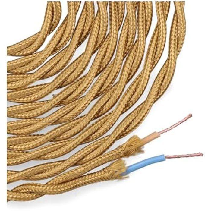 Câbles électriques - EDM - Tressé - Couleur Or - Utilisation Intérieure - Vendu à l'unité
