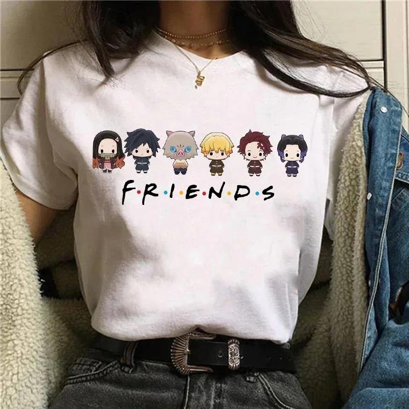 Demon Slayer T Shirt Women Tshirt Female Tanjirou Kamado Graphic Tee Shirt Japanese Anime Manga T-shirt Streetwear Tops Tees