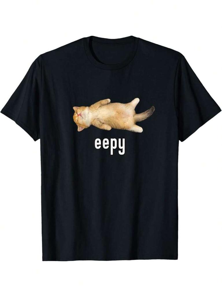 Silly Sleepy Cat Meme Graphic Tee for Funny Fans