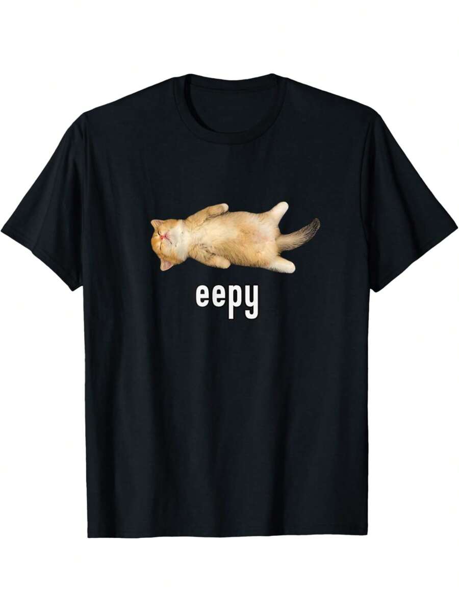 Eepy Cat, Silly Sleepy Cat Meme Unisex T-Shirt M