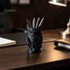 Desktop Stationery Organizer 3D Printed Owl Pen Holder, Creative Desk for Office Stationery, Decor Retro Relief Animal Storage Container Pencils