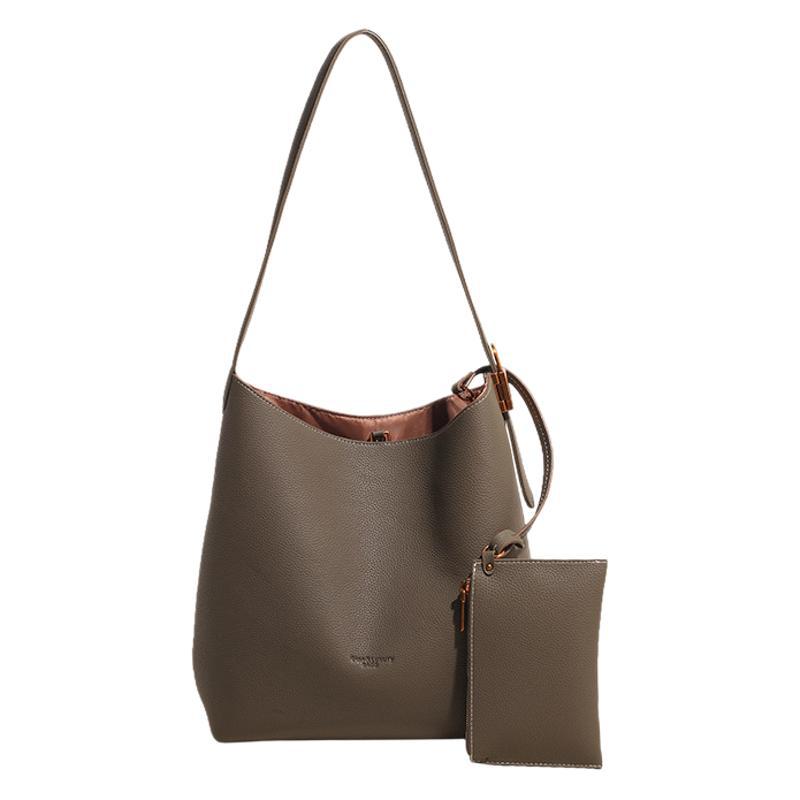 Retro large-capacity tote bag women's 2025 new textured bucket bag to work commuter bag shoulder messenger bag