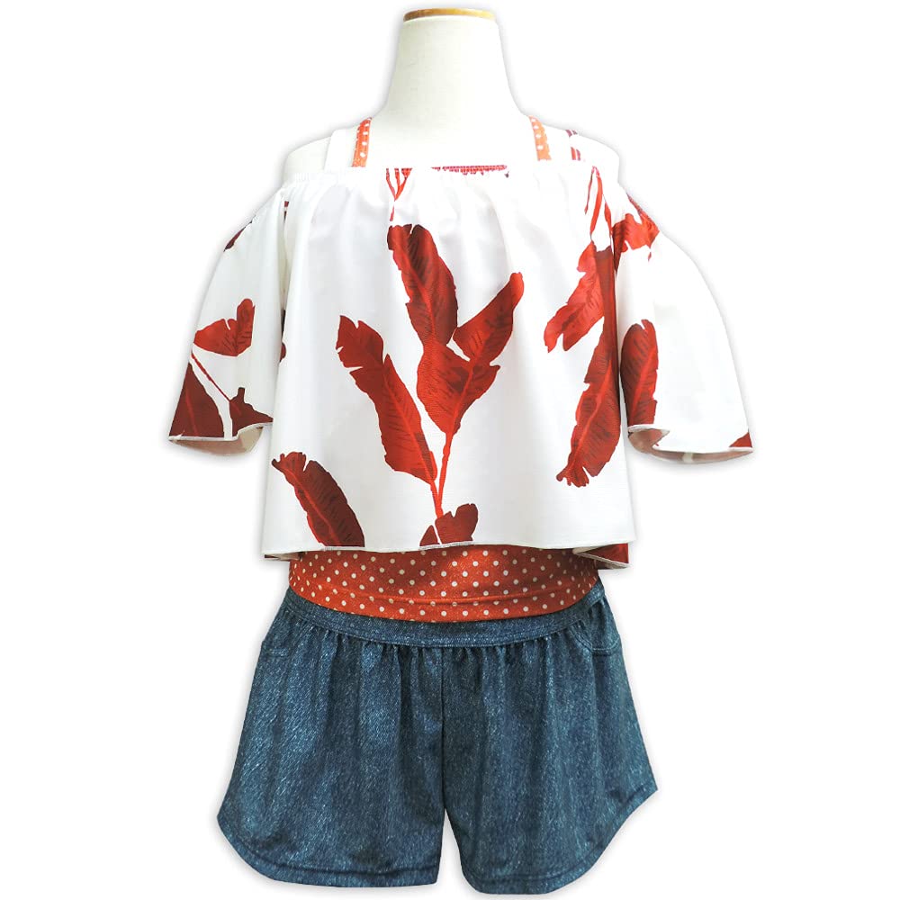 Ashberry Swimsuit 110cm Wears Like Clothes Kids' 3-Piece Set, Garnet, (865011),