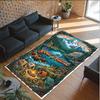 Landscape Theme Crystal Velvet Floor Rug Personalized Custom Name Text Warm Carpet Home Decoration