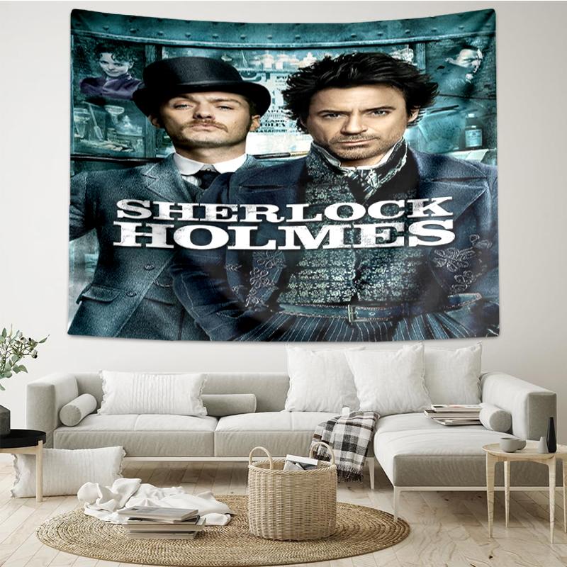 Sherlock Holmes Print Tapestry, Backdrop, Easy Setup, Ideal for Bedroom, Office & Living Room, with Aesthetic Wall Hanging Decor.