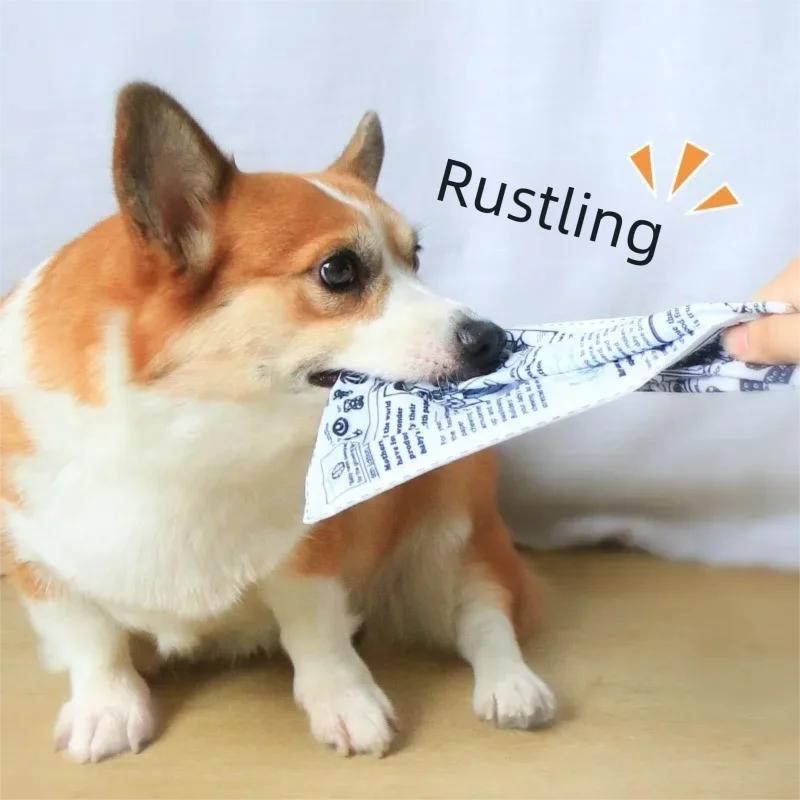 Giocattolo Squeaky a Prova di Strappo per Cane Animale Giocattolo Interattivo Resistente ai Denti Carta da Gioco Giornale Simulata per Corgi Teddy Cucciolo GWJ31